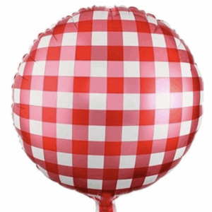 Balloon Foil Check Red Pink